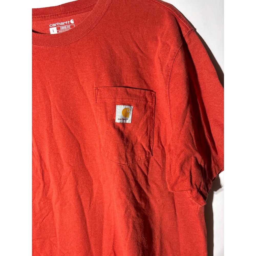 Carhartt Mens Loose Fit Short Sleeve Pocket T Shirt Red Size Large - Picture 2 of 6